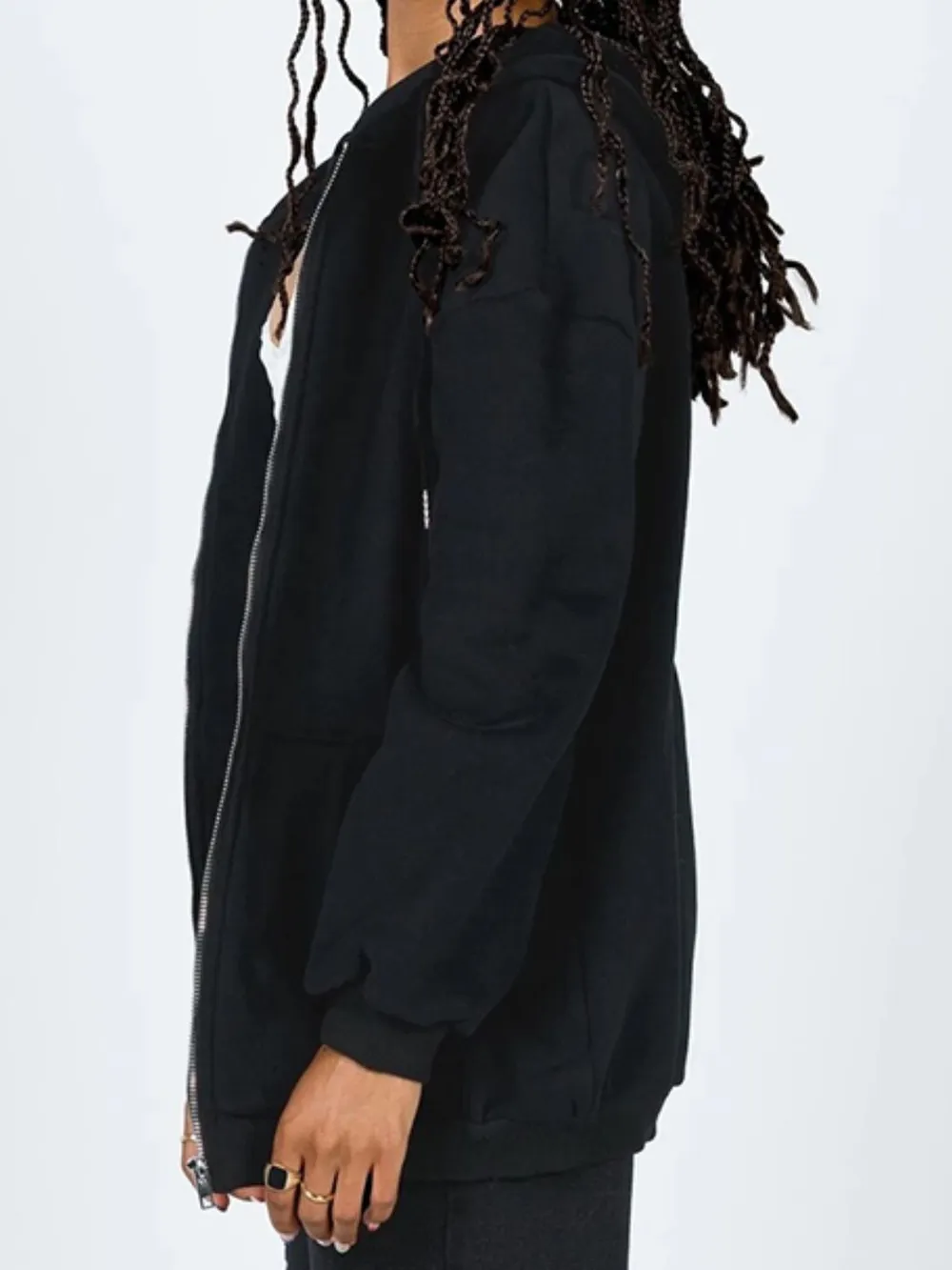 Zip-Up Drawstring Hoodie, image 6