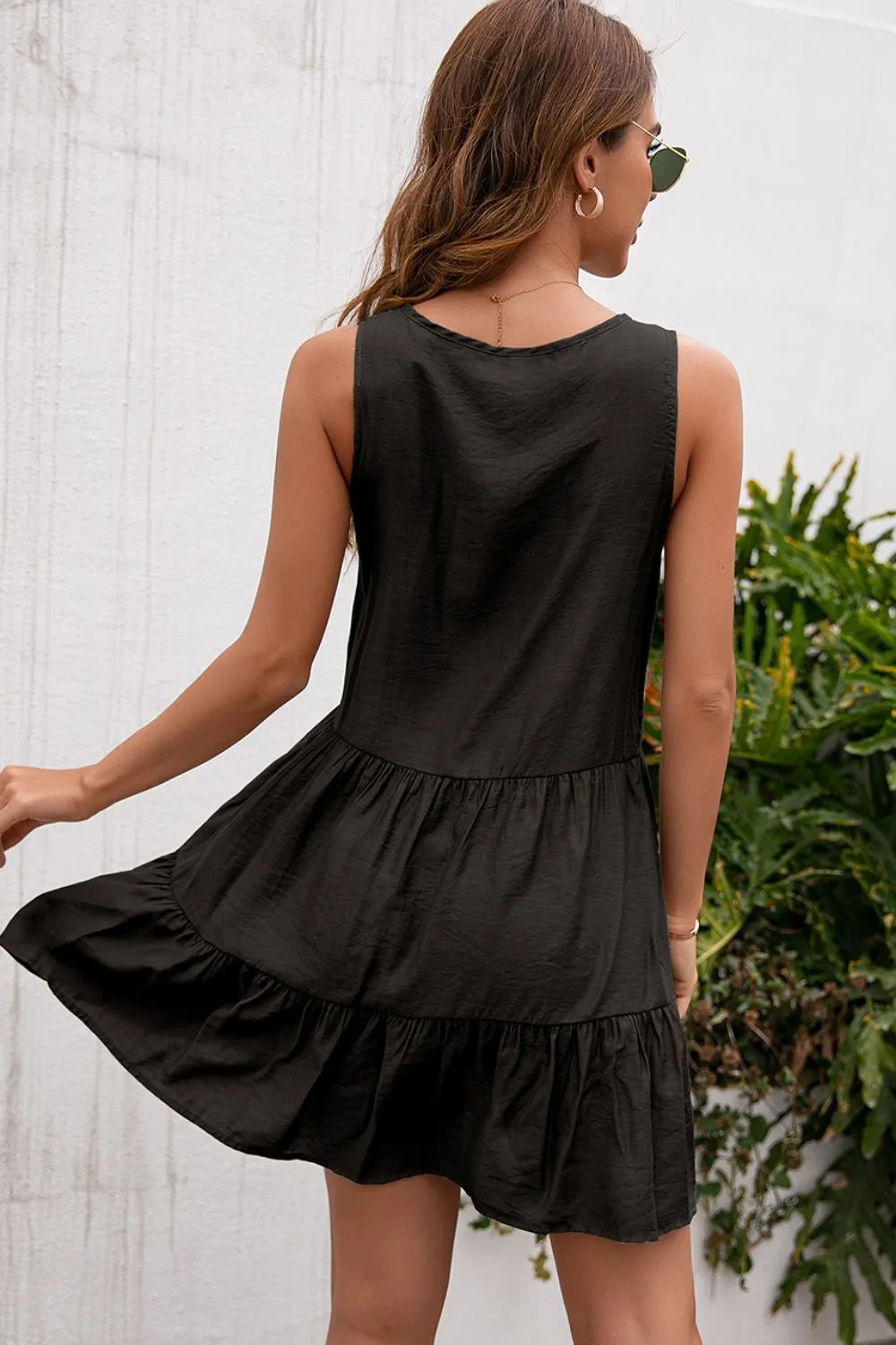 Tassel Tie Lace Trim Sleeveless Dress, image 12