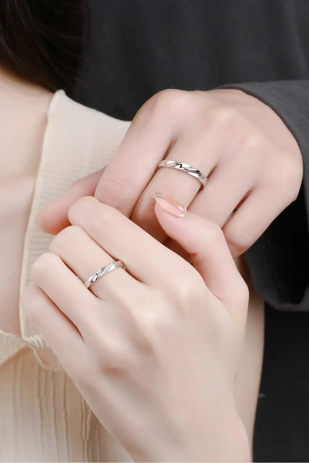 Minimalist 925 Sterling Silver Rhodium-Plated Ring, image 2