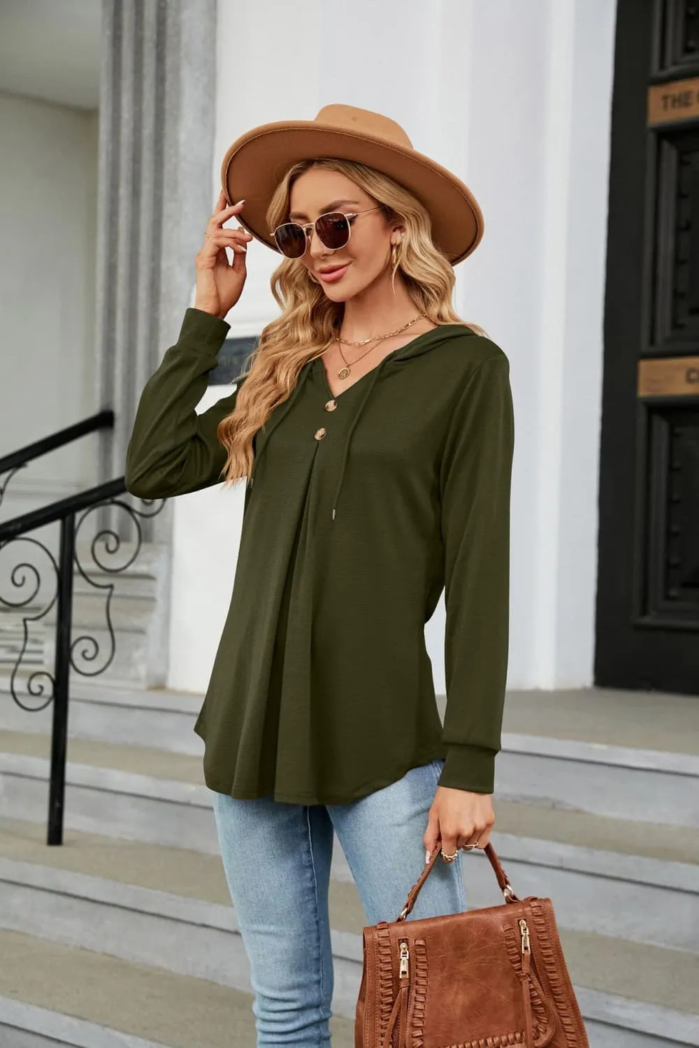 Long Sleeve Hooded Blouse, image 5