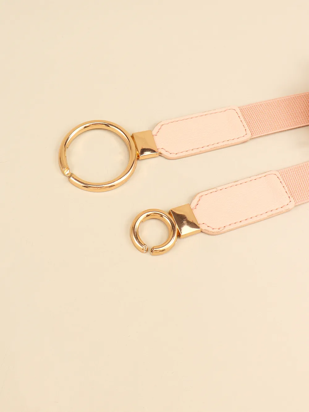 Double Ring Buckle Elastic PU Belt, image 14