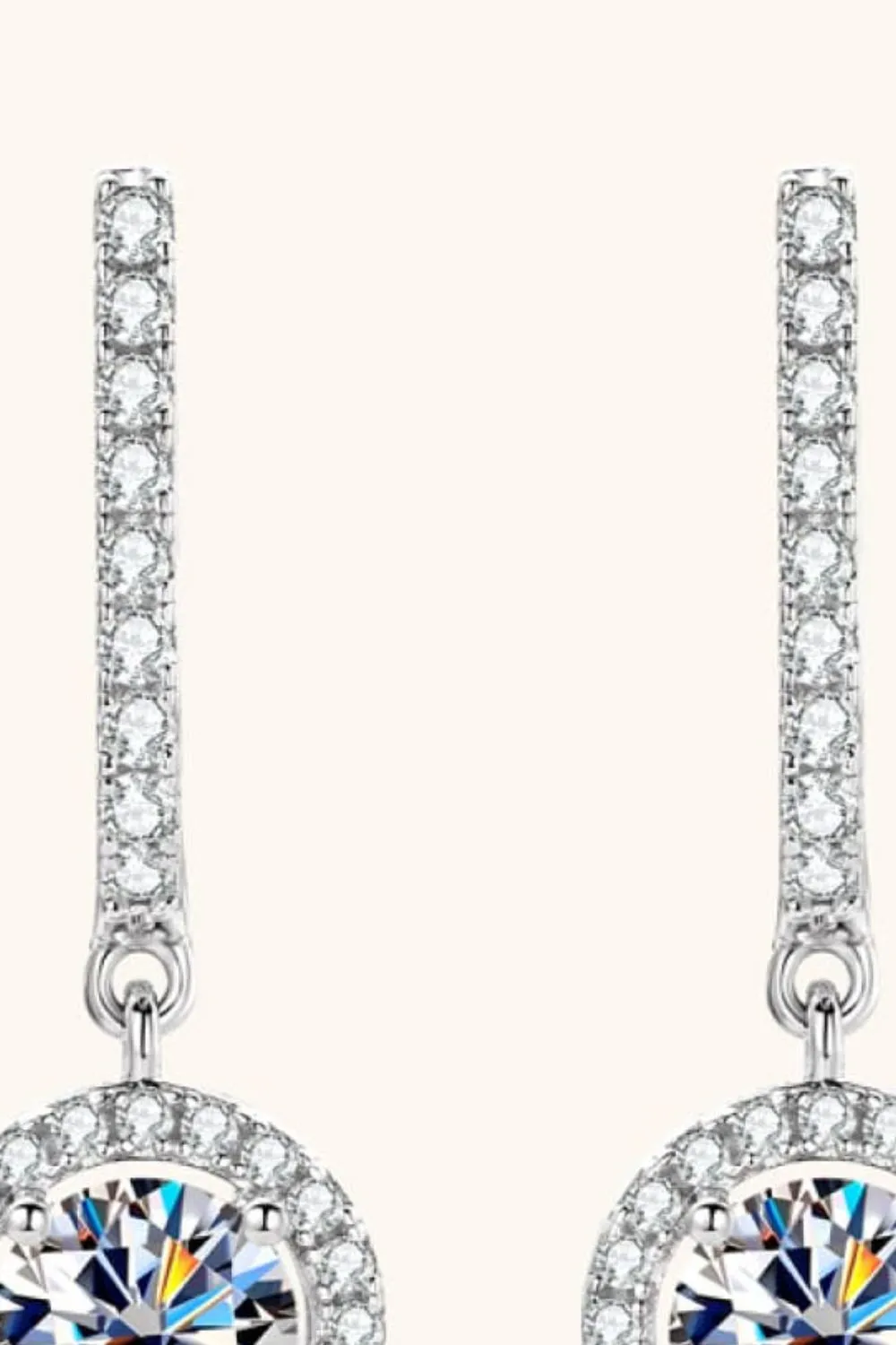 2 Carat Moissanite 925 Sterling Silver Drop Earrings, image 3