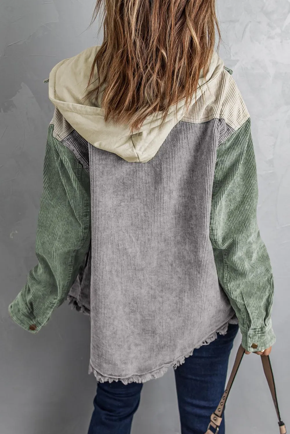 Snap Front Hooded Corduroy Shacket, image 30