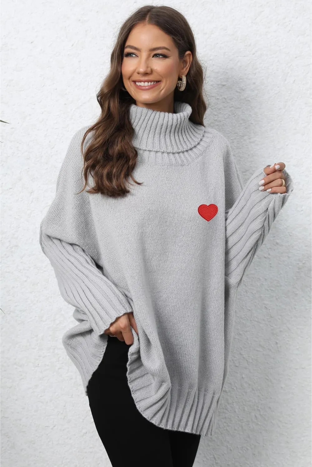 Turtle Neck Long Sleeve Ribbed Sweater, image 6