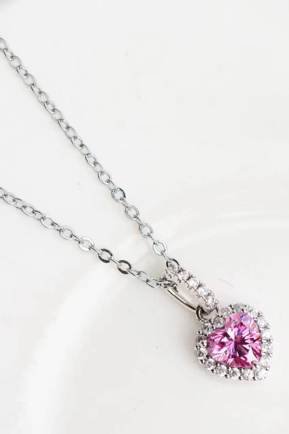 1 Carat Moissanite Heart Pendant Necklace, image 6