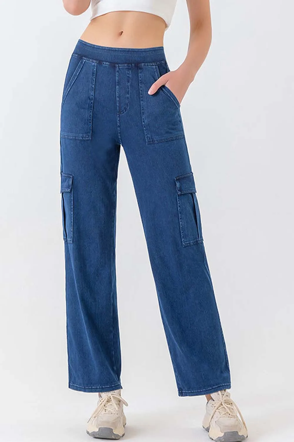 Buttoned Pocketed Long Jeans, image 10