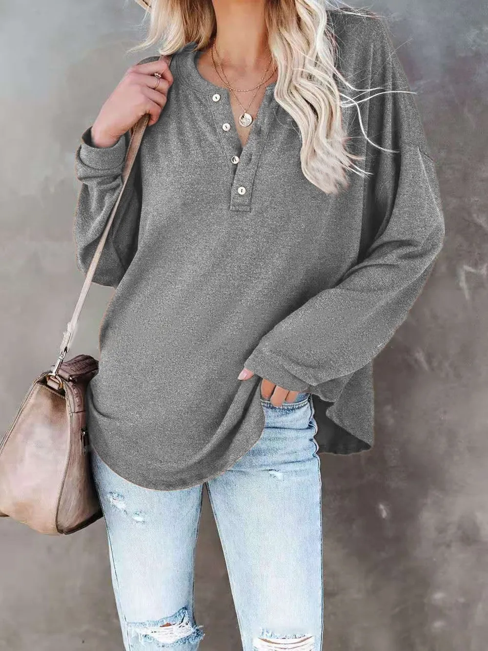 Buttoned Drop Shoulder Top, image 14