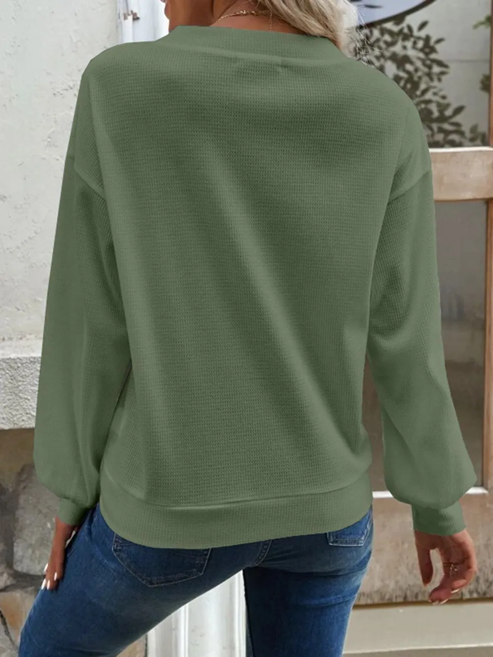 V-Neck Dropped Shoulder Blouse, image 17