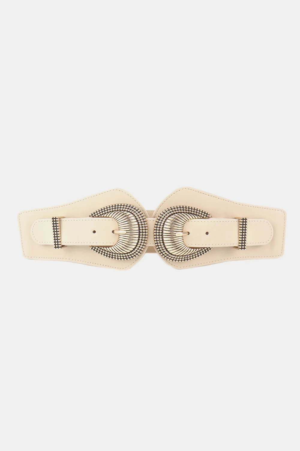 Shell Double Buckle Elastic Wide Belt, image 6