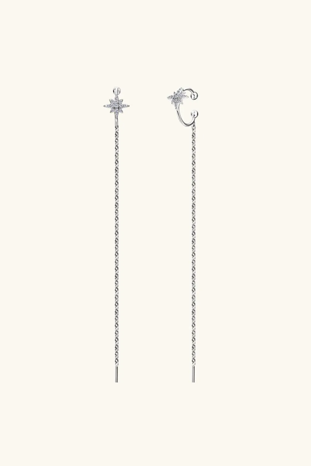 Moissanite 925 Sterling Silver Threader Earrings, image 3