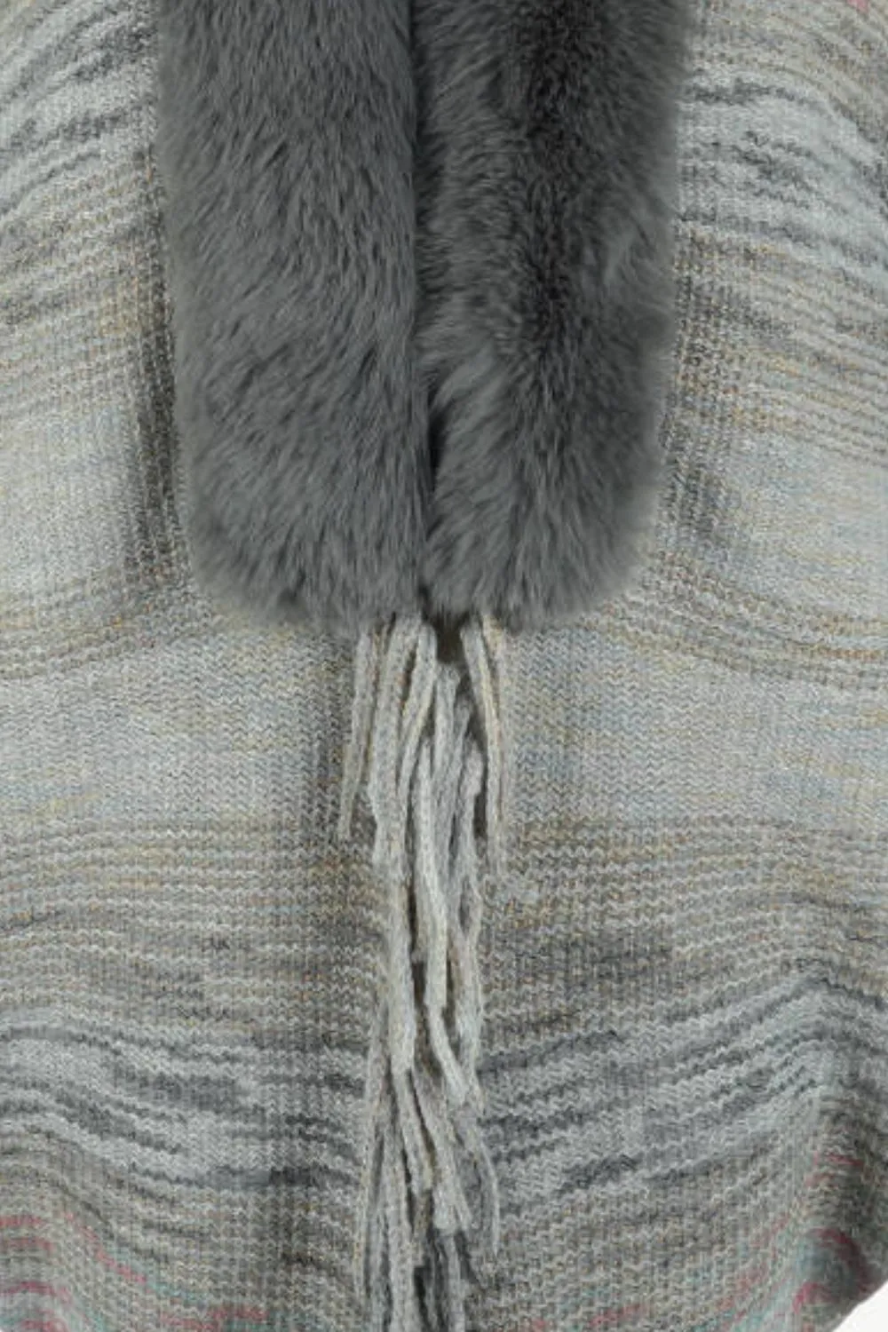 Open Front Fringe Hem Poncho, image 18
