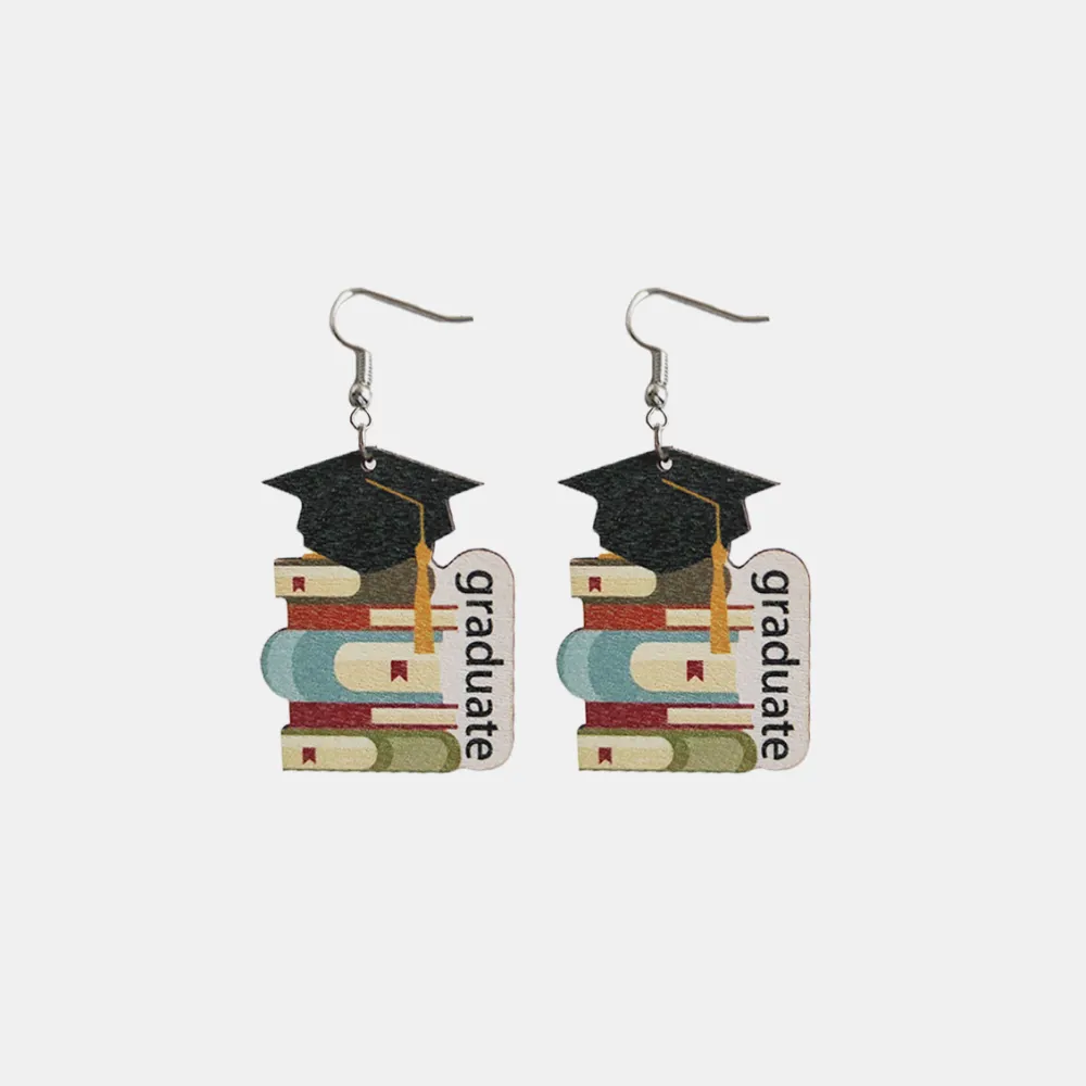 School Theme Wooden Dangle Earrings, image 2