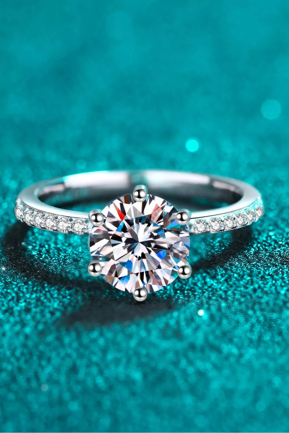 925 Sterling Silver 2 Carat Moissanite Ring, image 3