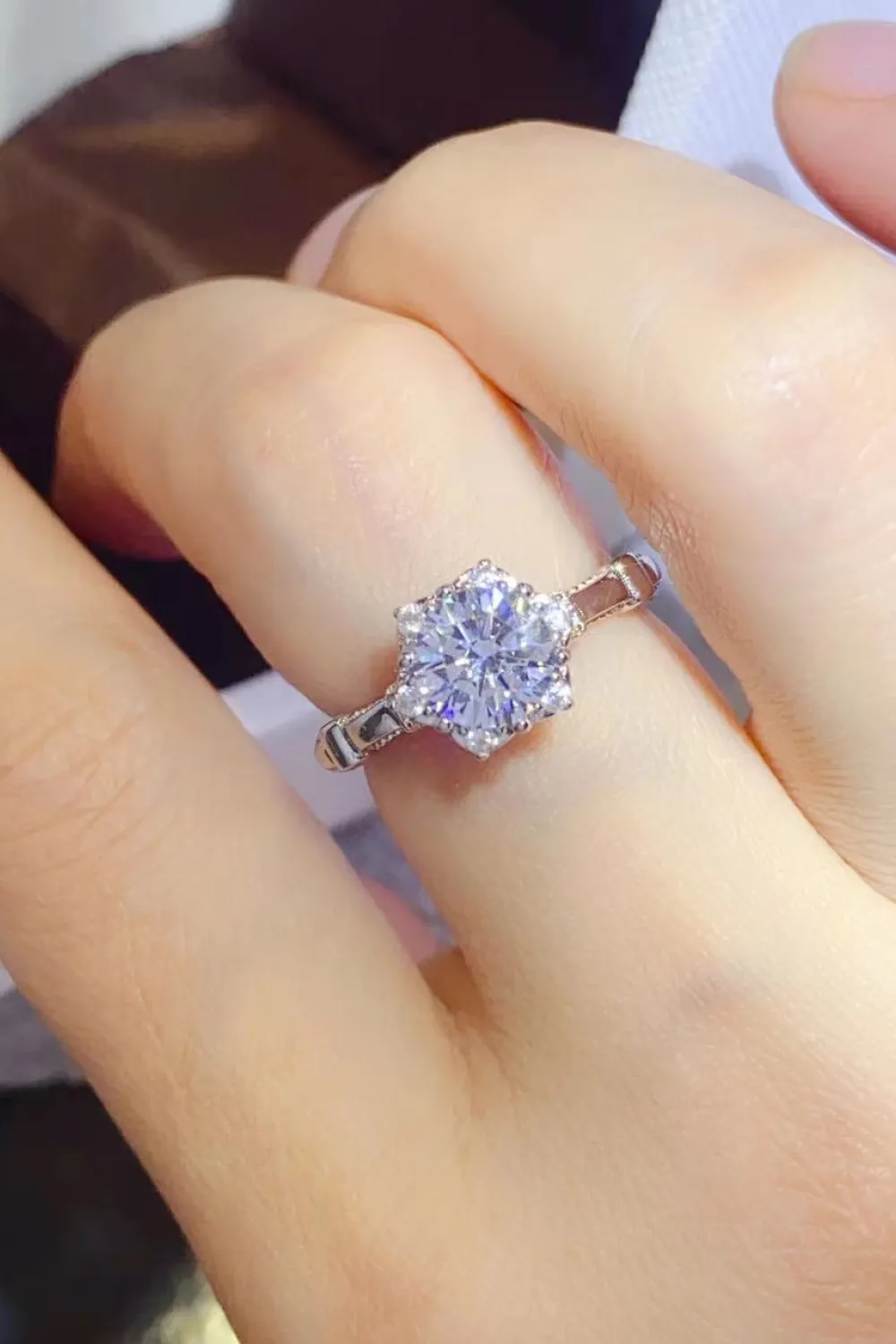 1 Carat Moissanite 925 Sterling Silver Ring, image 7