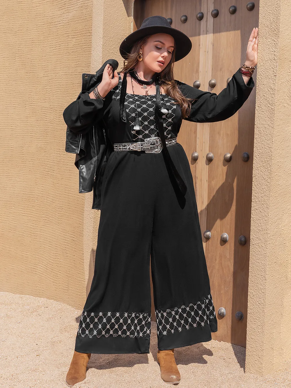 Plus Size Square Neck Jumpsuit, image 3