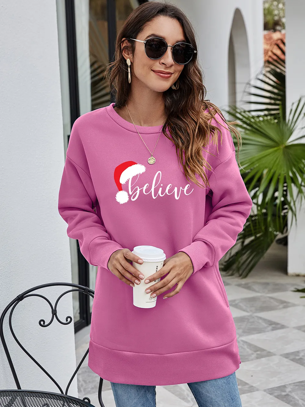 BELIEVE Graphic Tunic Sweatshirt, image 14