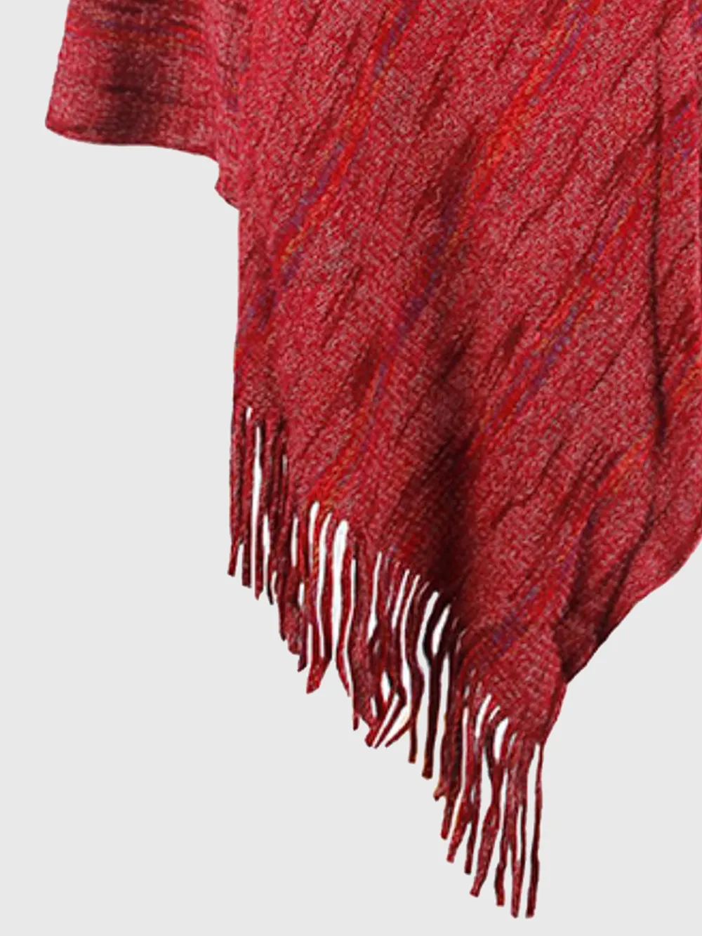 Fringe Hem Hooded Poncho, image 10