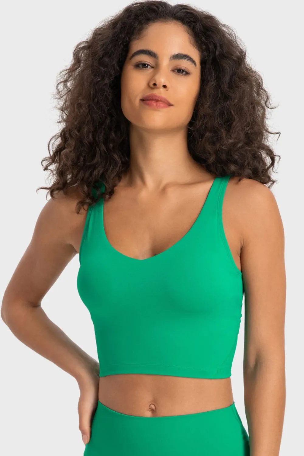 Deep V-Neck Crop Sports Bra, image 32