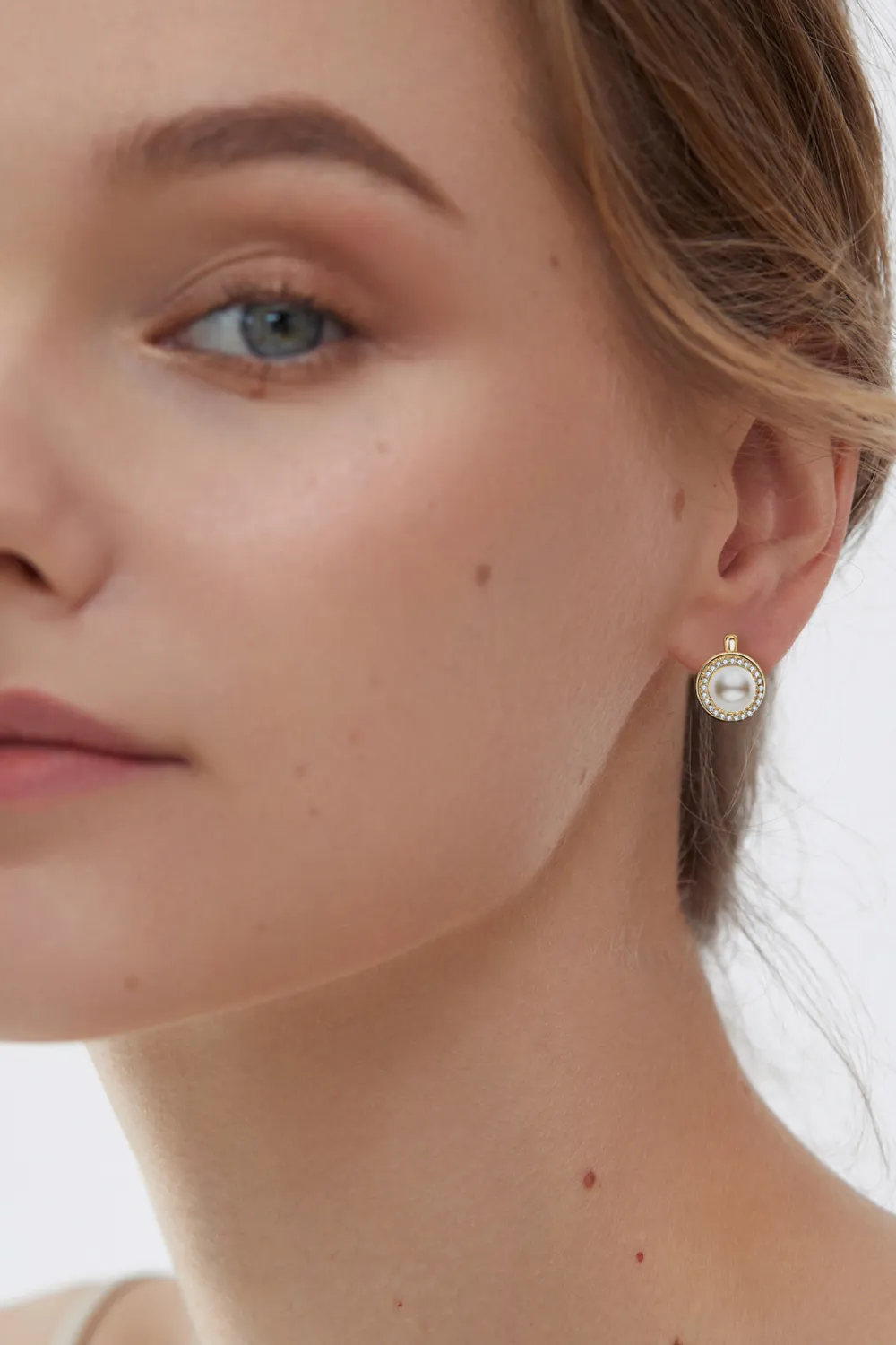 Moissanite Pearl 925 Sterling Silver Earrings, image 8