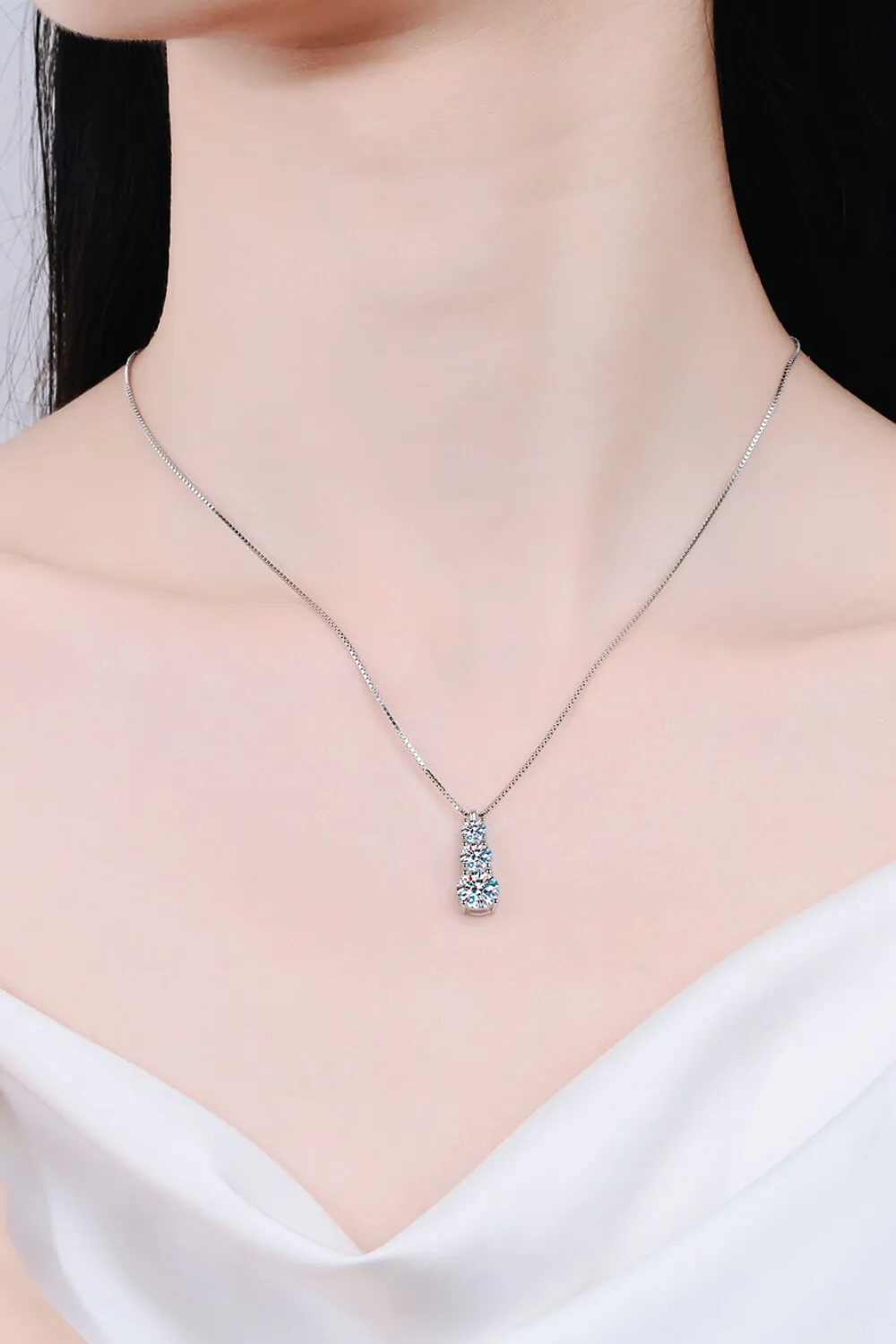 Moissanite Triple-Pendant Necklace, image 4