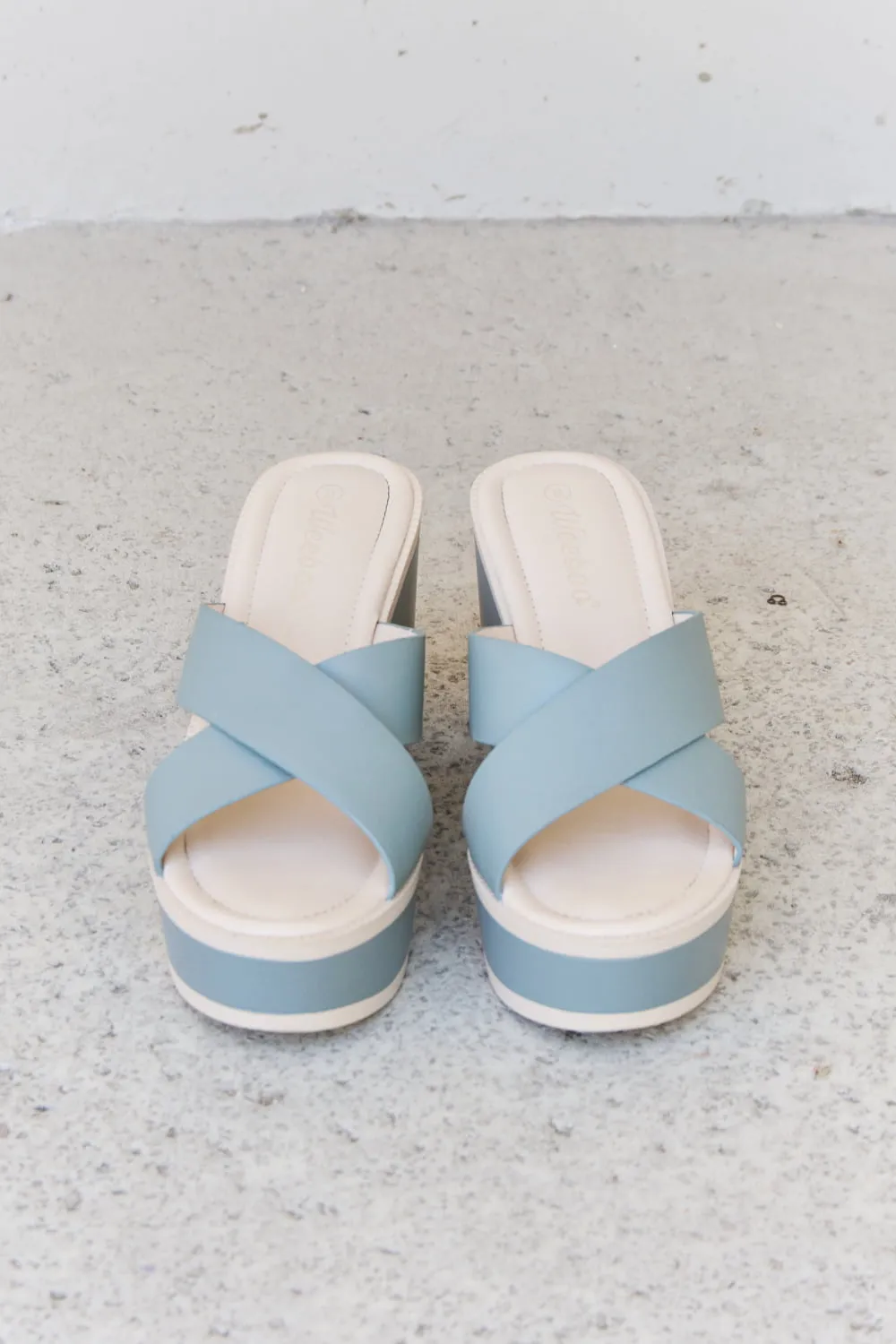 Cherish The Moments Contrast Platform Sandals in Misty Blue, image 6