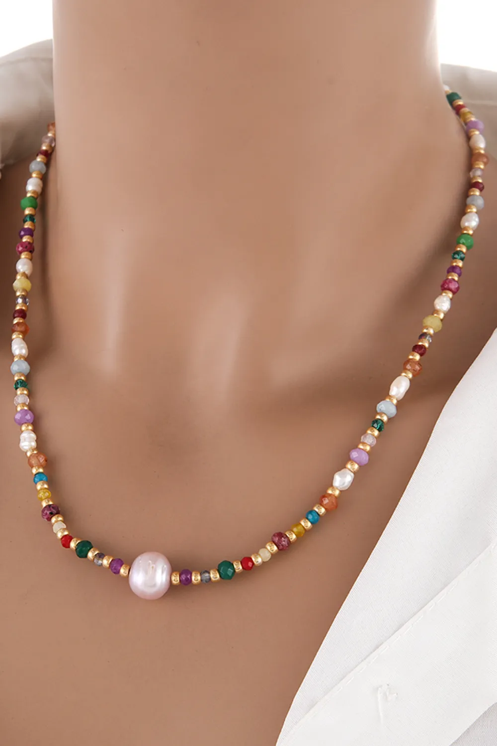 Multicolored Bead Necklace, image 7