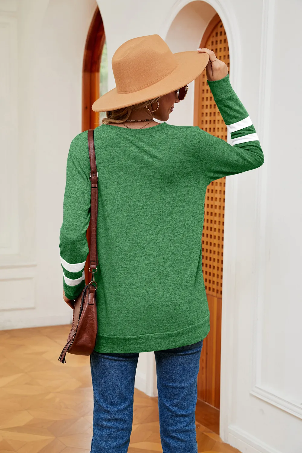 V-Neck Long Sleeve T-Shirt, image 12