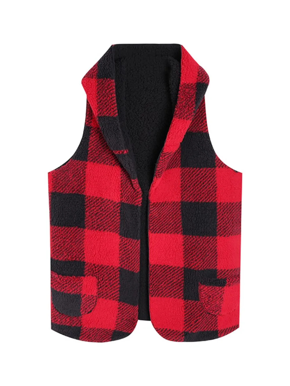 Plaid Hooded Vest, image 3
