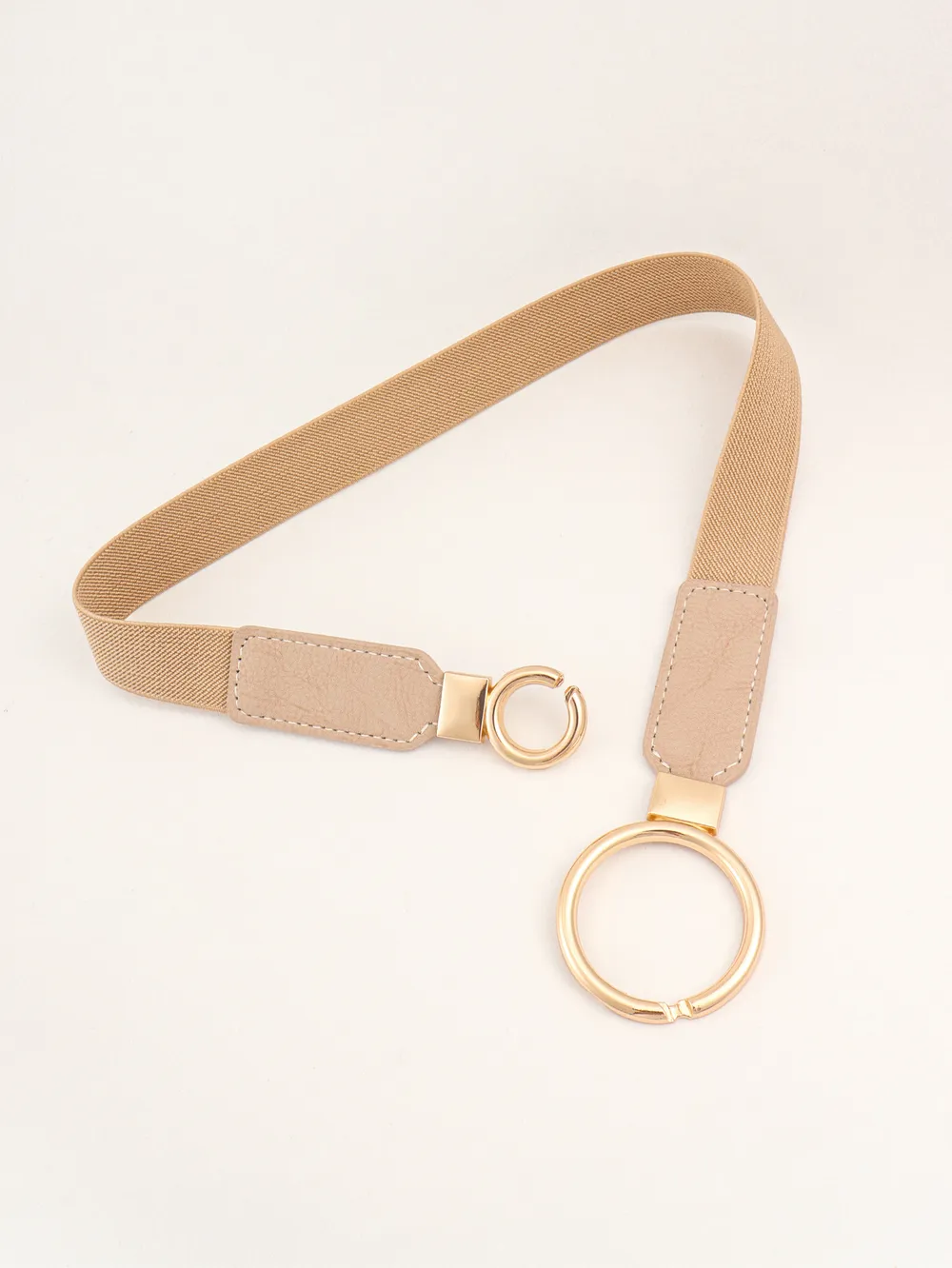 Double Ring Buckle Elastic PU Belt, image 27