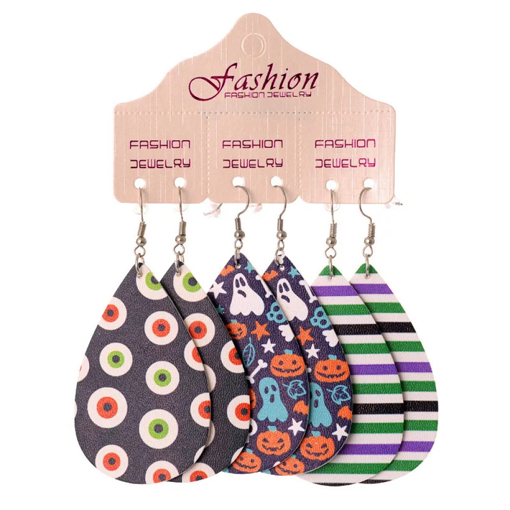 Halloween PU Teardrop Earrings Set, image 7
