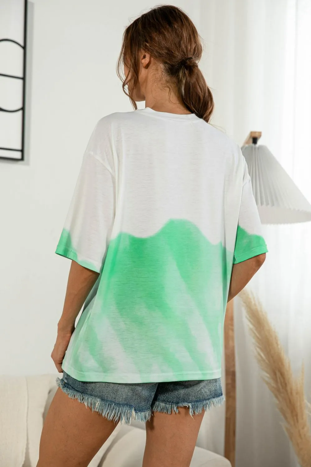 Tie-Dye Round Neck Tee Shirt, image 10
