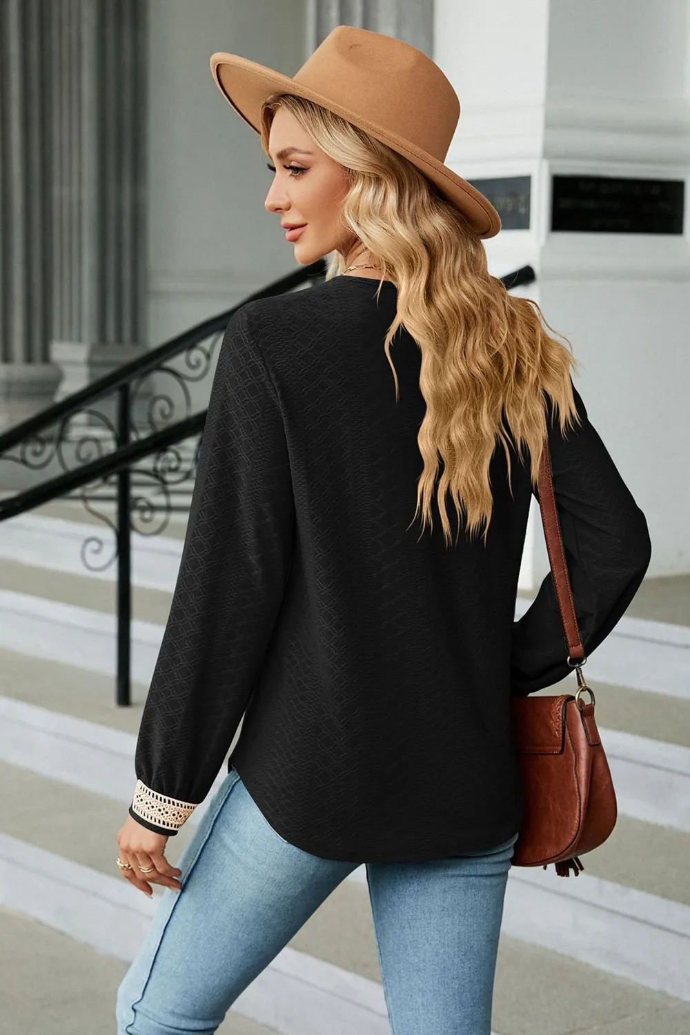 V-Neck Long Sleeve Blouse, image 18