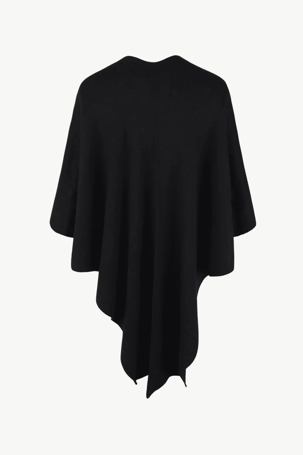 Surplice Neck Pom-Pom Trim Poncho, image 8
