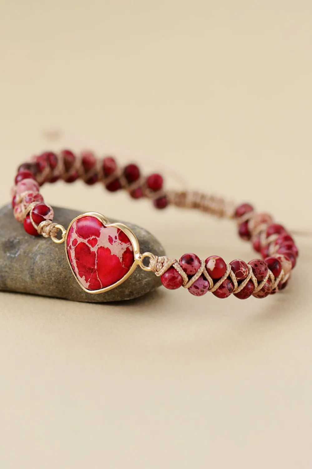 Handmade Heart Shape Natural Stone Bracelet, image 4