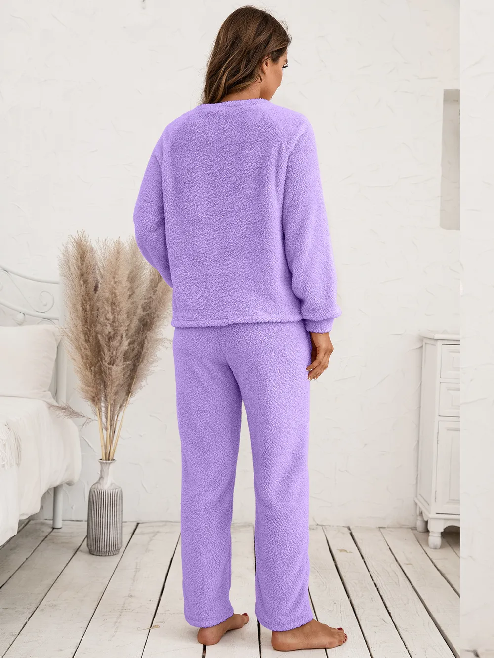 Teddy Long Sleeve Top and Pants Lounge Set, image 25