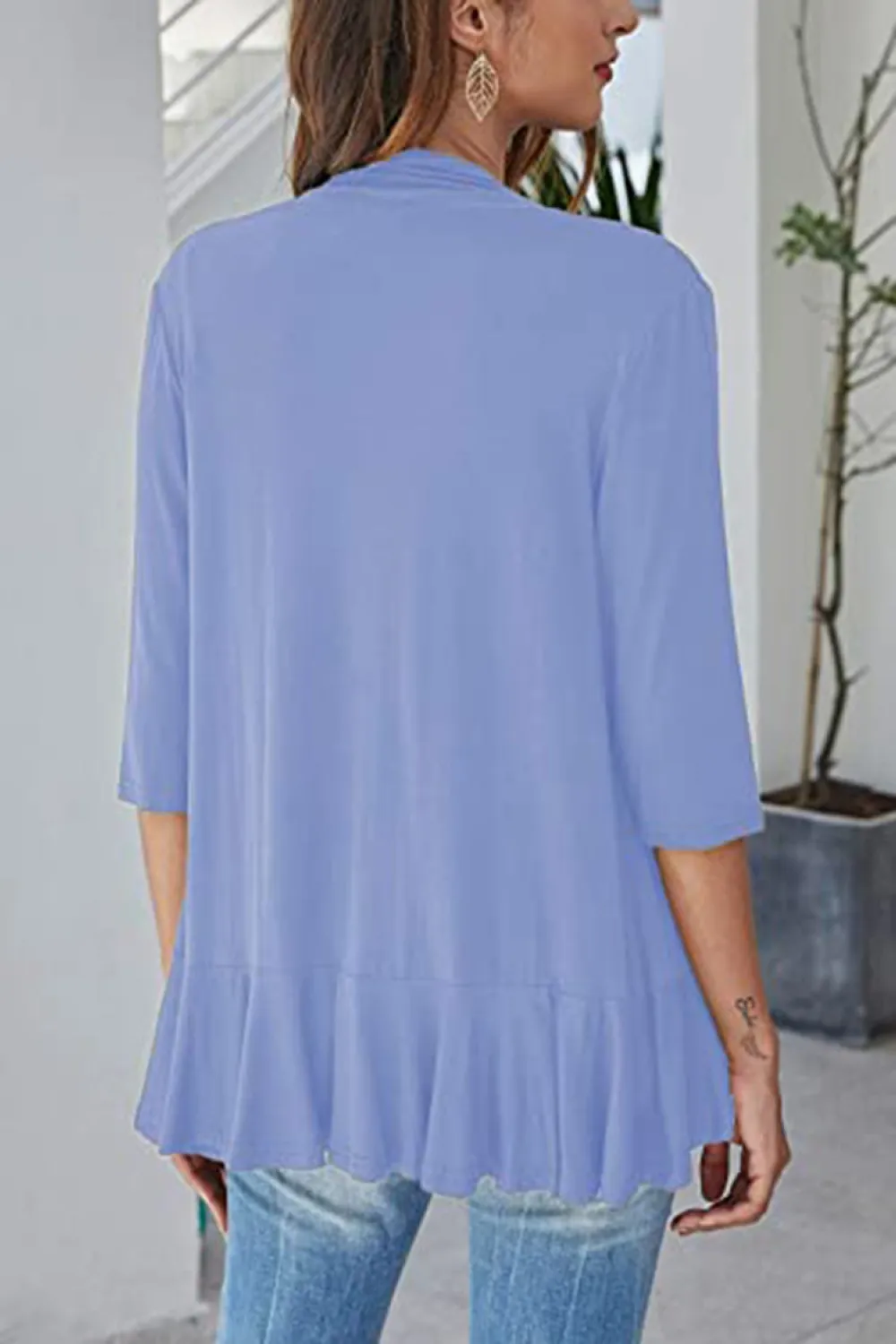 Open Front Ruffle Trim Cardigan, image 21