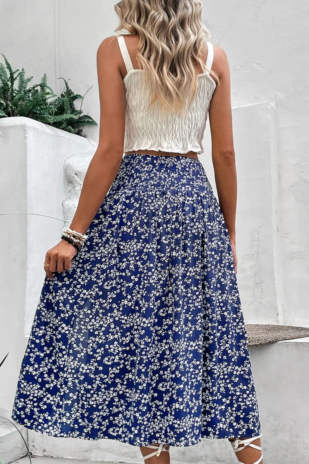 Ditsy Floral Slit High Waist Skirt, image 5
