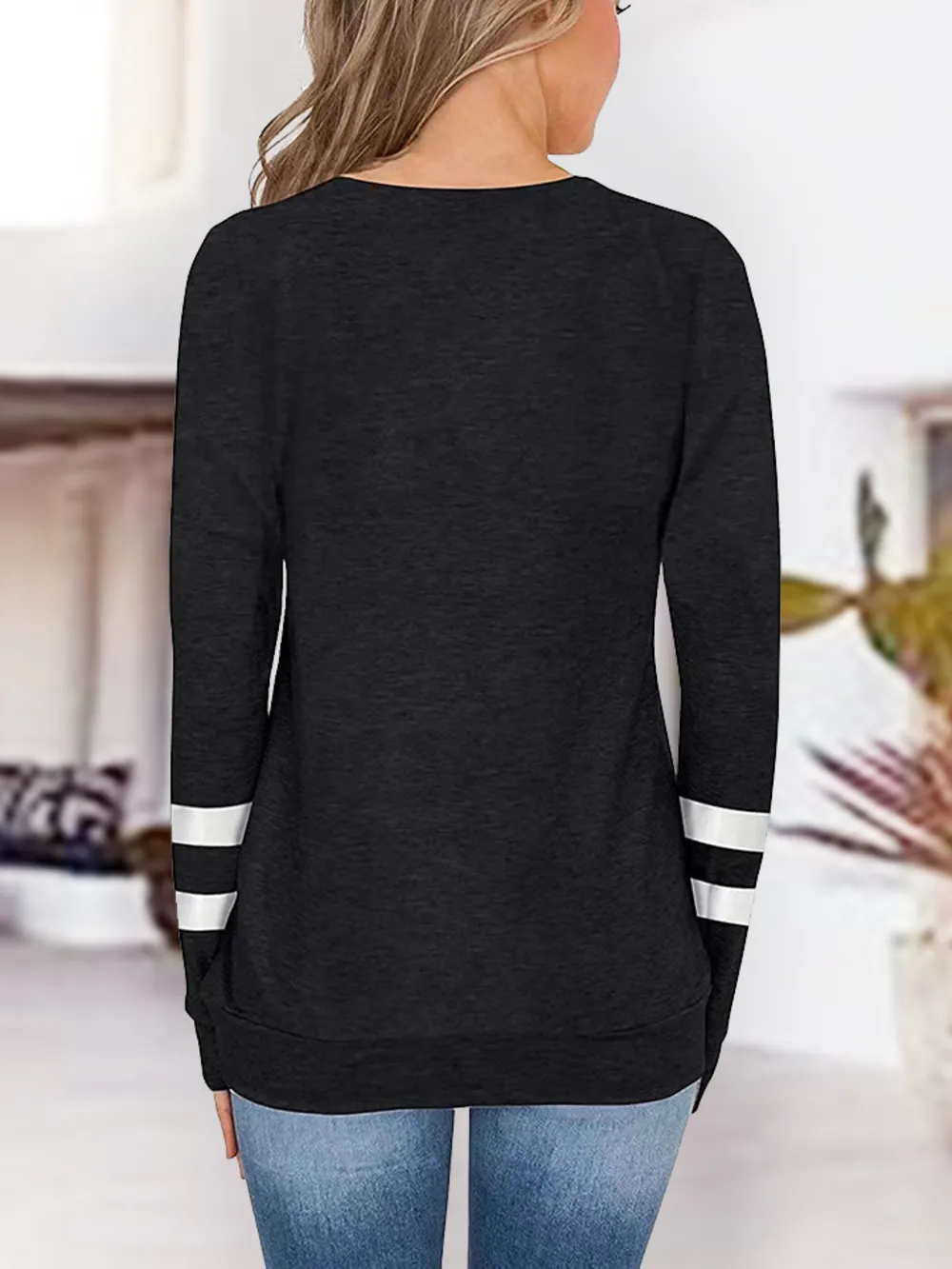 V-Neck Raglan Sleeve T-Shirt, image 6