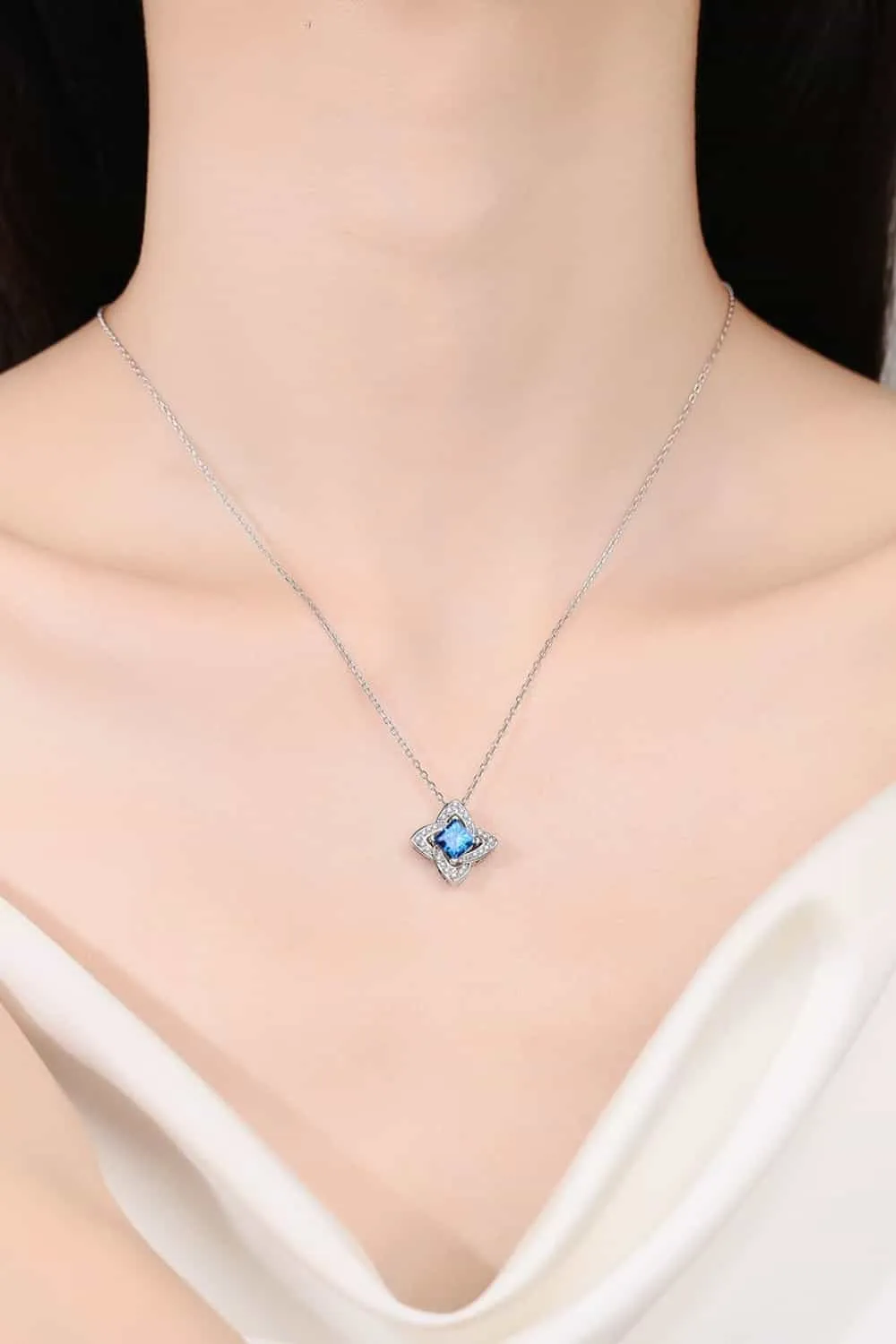 1 Carat Moissanite Floral Pendant Necklace, image 2