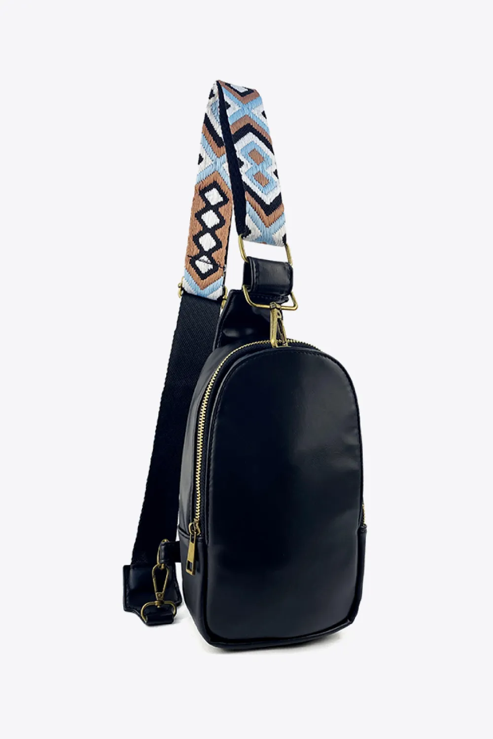 Random Pattern Adjustable Strap PU Leather Sling Bag, image 18