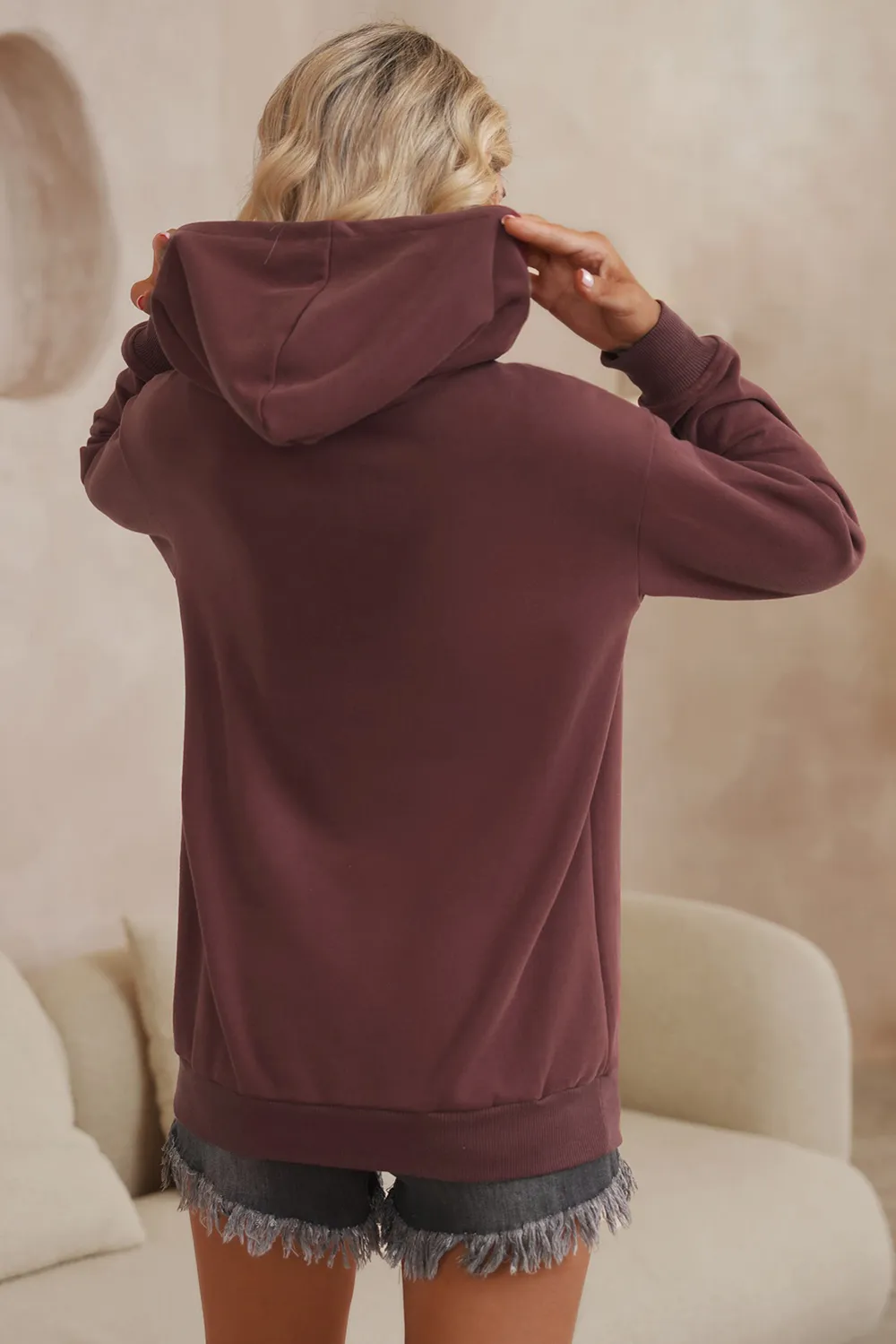 Dropped Shoulder Kangaroo Pocket Hoodie, image 18