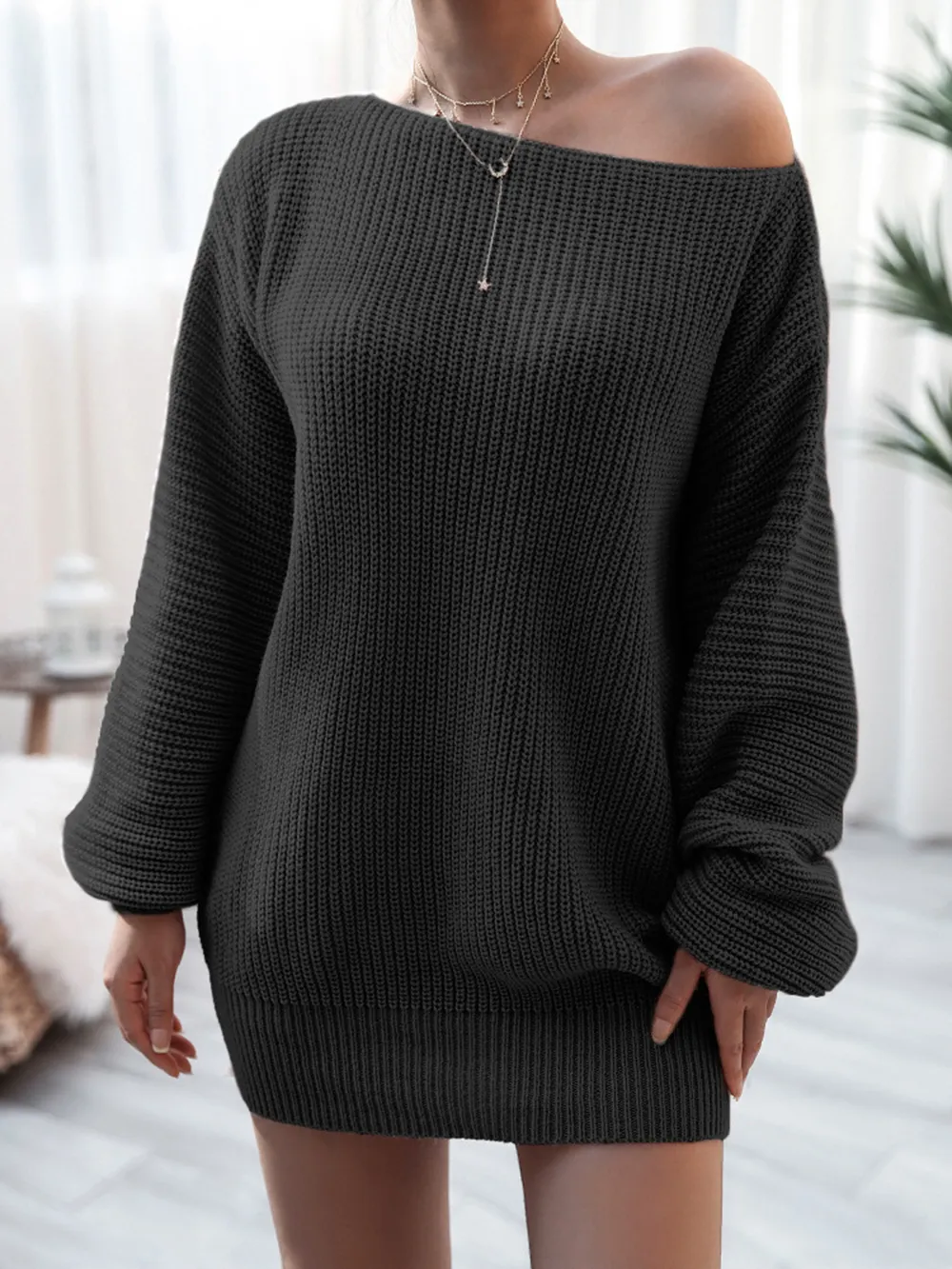Rib-Knit Mini Sweater Dress, image 11