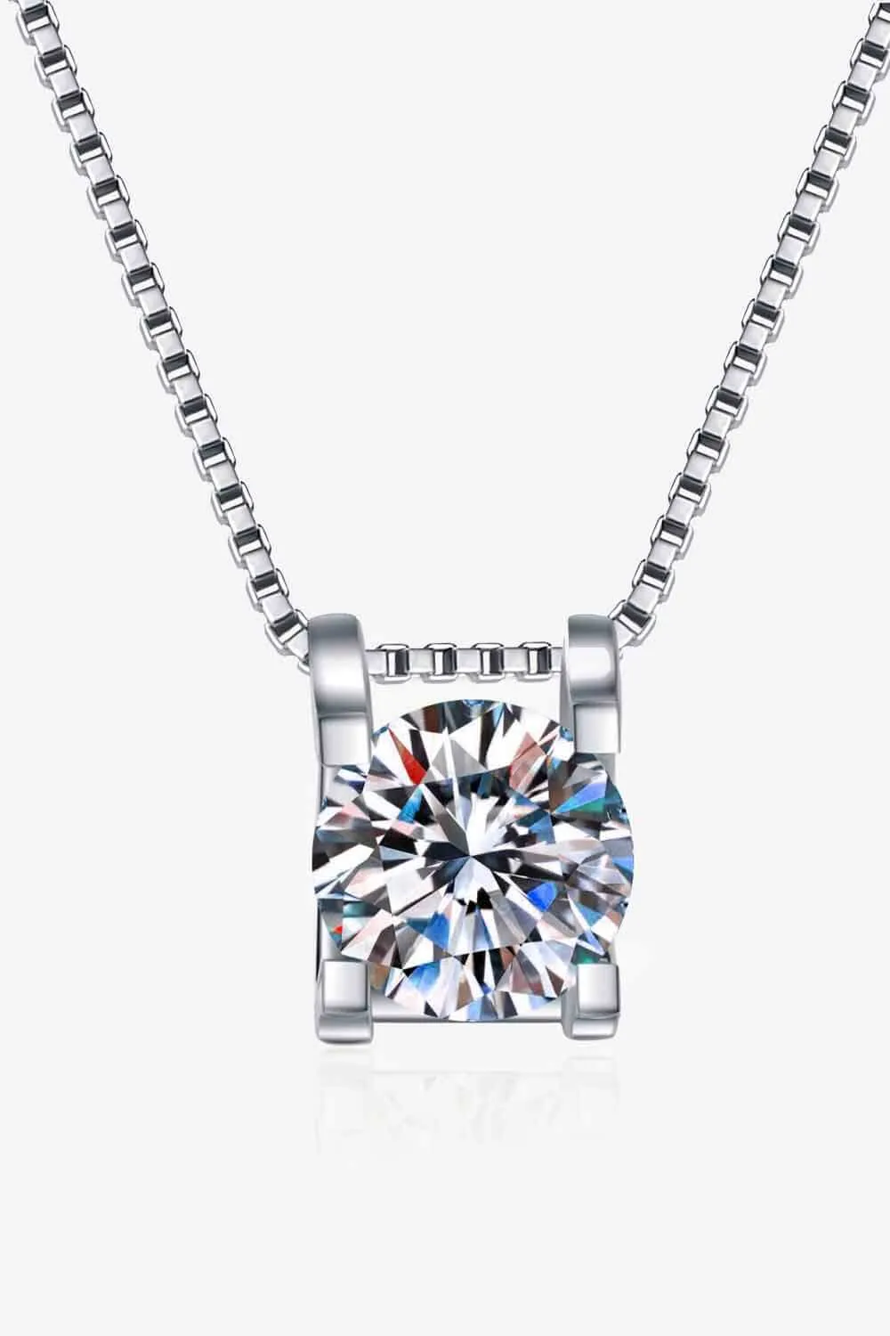 1 Carat Moissanite 925 Sterling Silver Chain Necklace, image 5