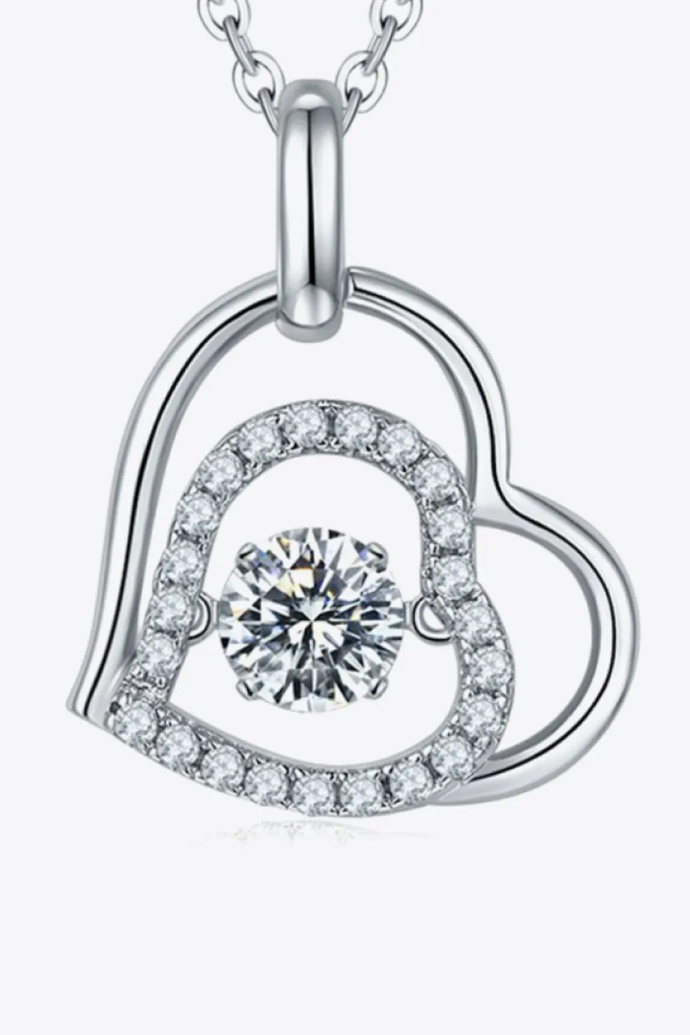 Moissanite Heart Pendant Necklace, image 2