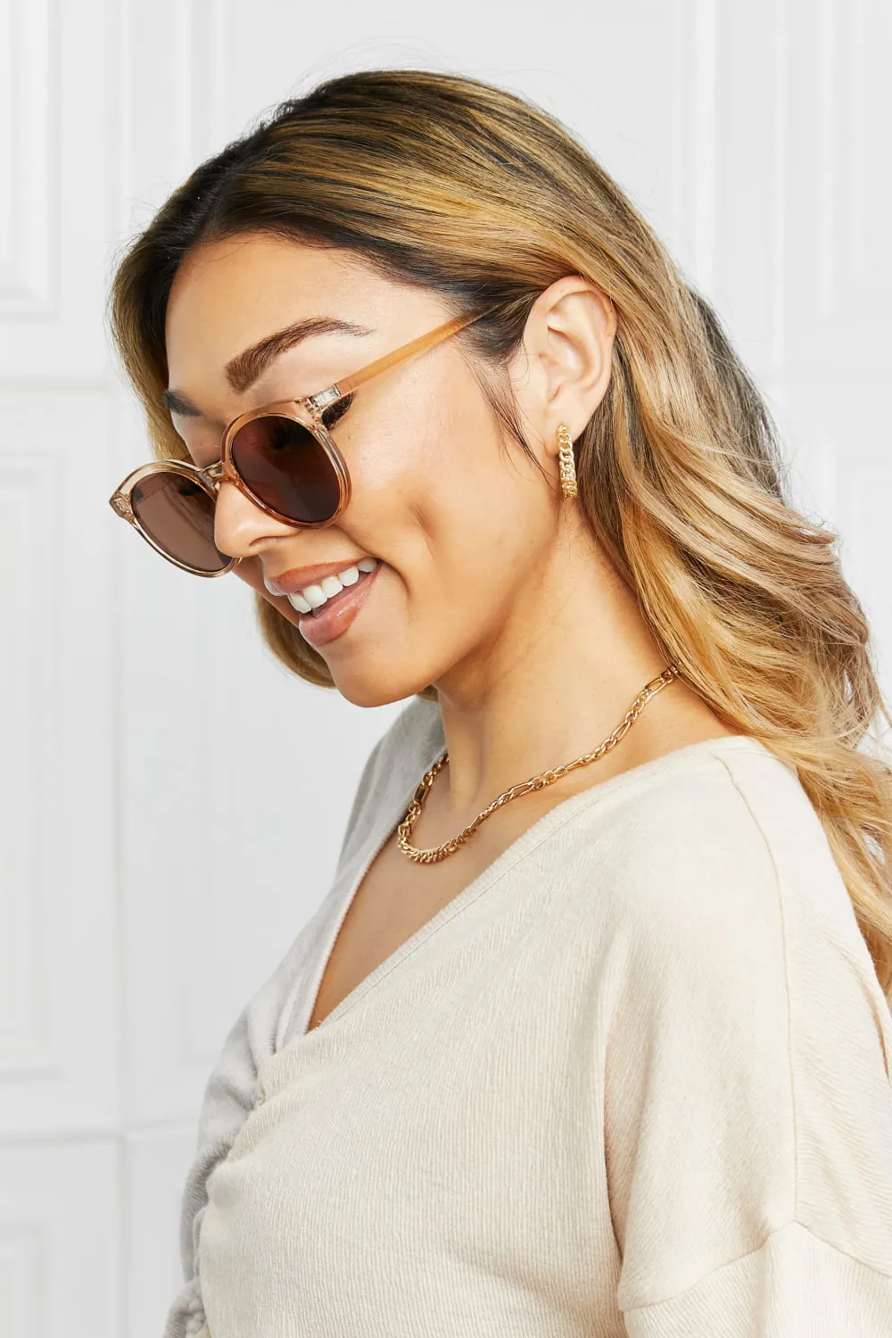 Round Full Rim Polycarbonate Frame Sunglasses, image 15