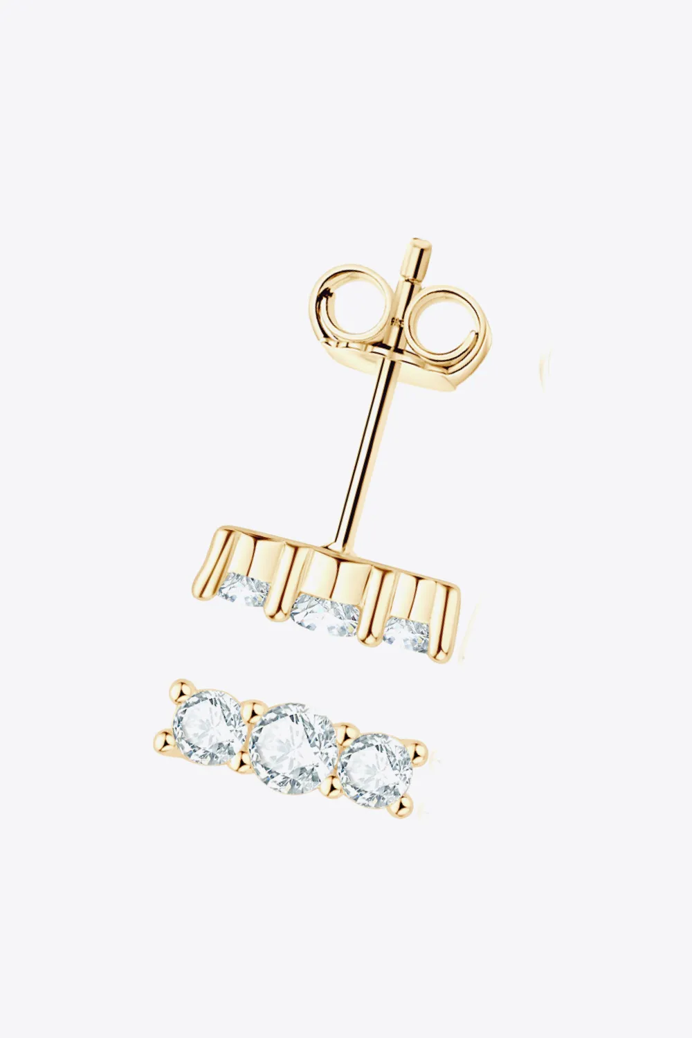Heartbeat Rhythm 925 Sterling Silver Moissanite Stud Earrings, image 6