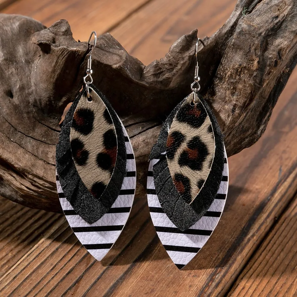 PU Leather Drop Earrings, image 2