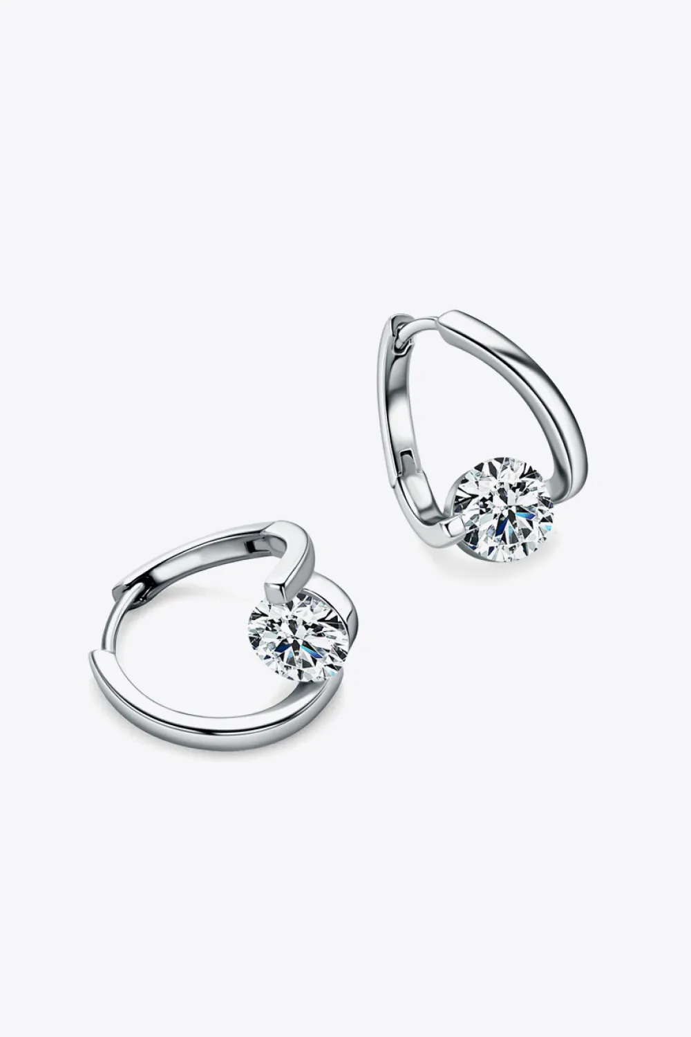 2 Carat Moissanite 925 Sterling Silver Heart Earrings, image 6