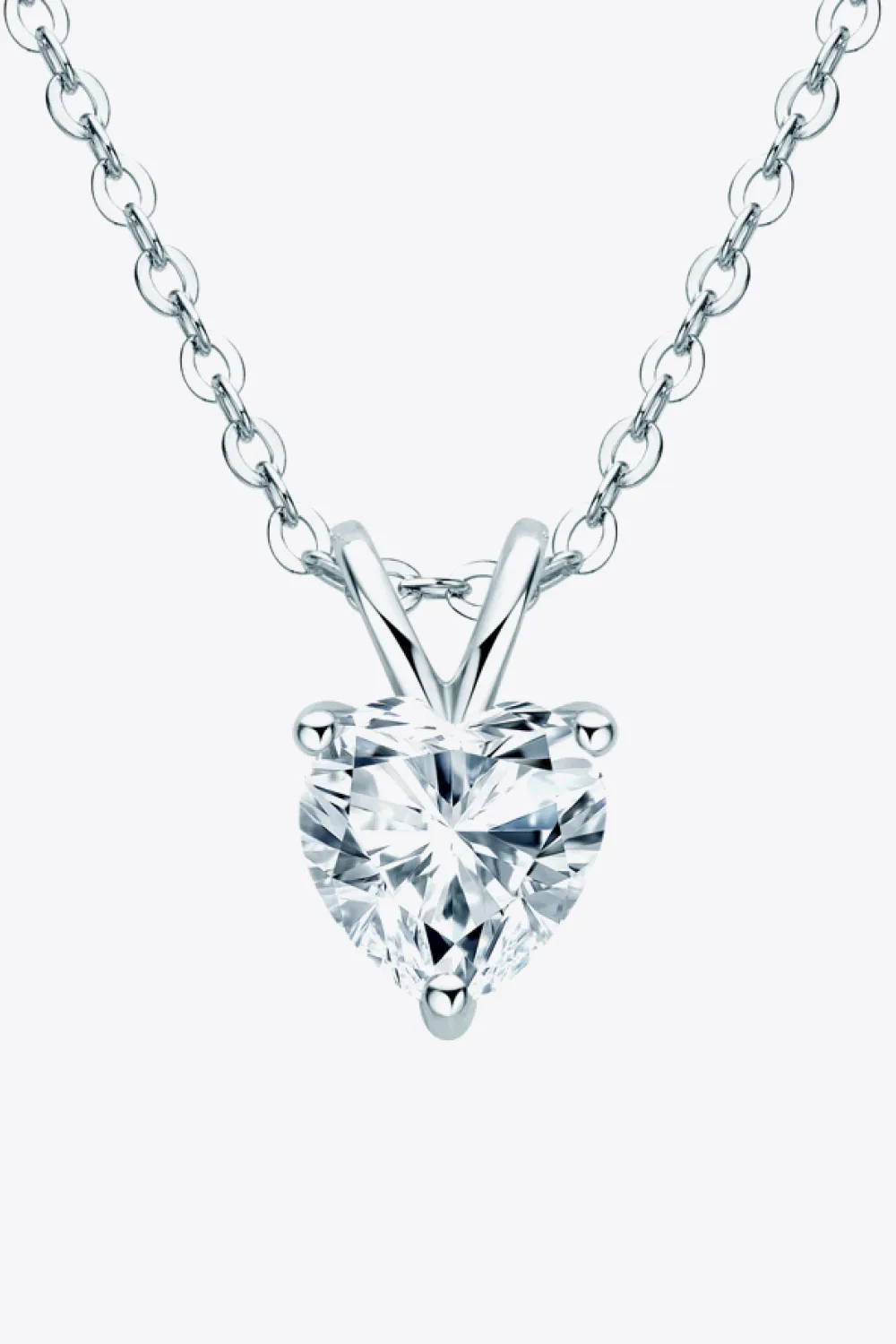1 Carat Moissanite Heart-Shaped Pendant Necklace, image 4