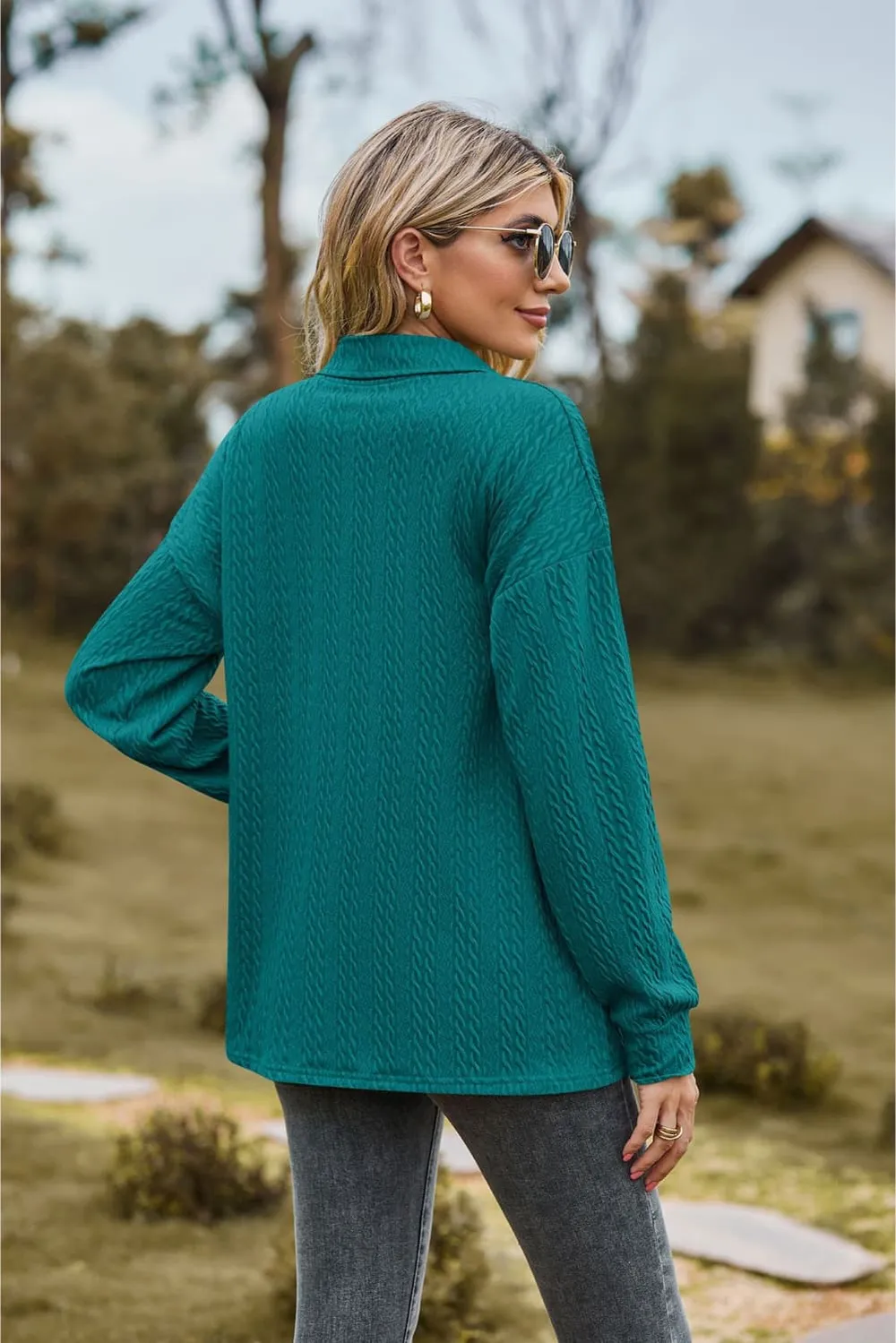 Collared Neck Long Sleeve Blouse, image 16